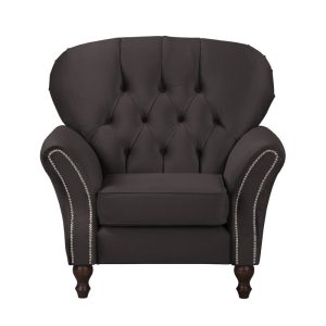 Ropez Chesterfield Jersey fotel pikowany welur grafit 304823 Ropez Chesterfield Jersey fotel pikowany welur grafit 304823