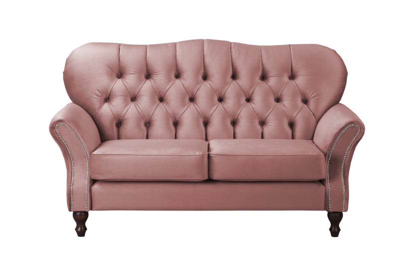 Ropez Chesterfield Jersey sofa 2os. pikowana welur różowy 304807