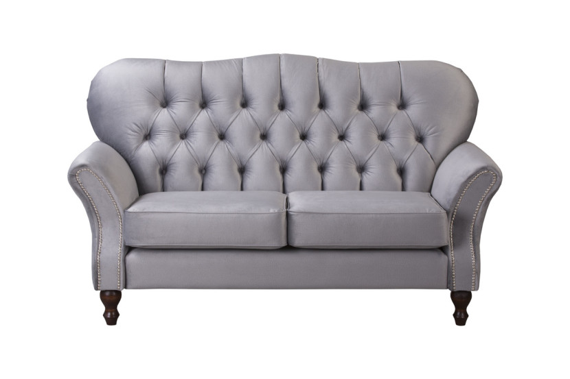 Ropez Chesterfield Jersey sofa 2os. pikowana welur szary 304806