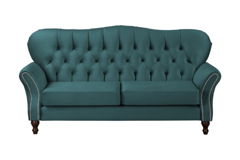 Ropez Chesterfield Jersey sofa 3os. pikowana welur zielony 304805