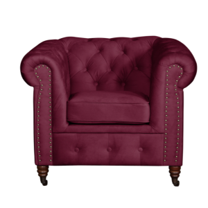 Ropez Chesterfield Oxford fotel pikowany welur bordowy 266017 Ropez Chesterfield Oxford fotel pikowany welur bordowy 266017
