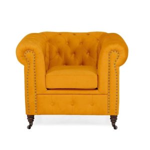 Ropez Chesterfield Oxford fotel pikowany welur musztardowy 266011 Ropez Chesterfield Oxford fotel pikowany welur musztardowy 266011