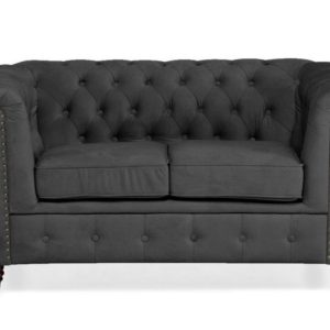Ropez Chesterfield Oxford sofa 2os. pikowana welur grafitowy 266044 Ropez Chesterfield Oxford sofa 2os. pikowana welur grafitowy 266044