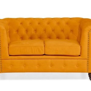 Ropez Chesterfield Oxford sofa 2os. pikowana welur musztarda 266042 Ropez Chesterfield Oxford sofa 2os. pikowana welur musztarda 266042