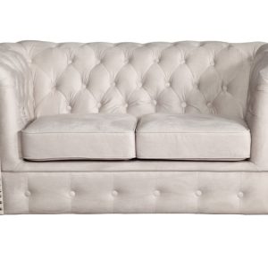 Ropez Chesterfield Oxford sofa 2os. pikowana welur szary 266064 Ropez Chesterfield Oxford sofa 2os. pikowana welur szary 266064