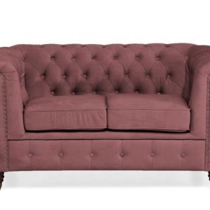 Ropez Chesterfield Oxford sofa 2os. pikowana welur wrzosowy 266033