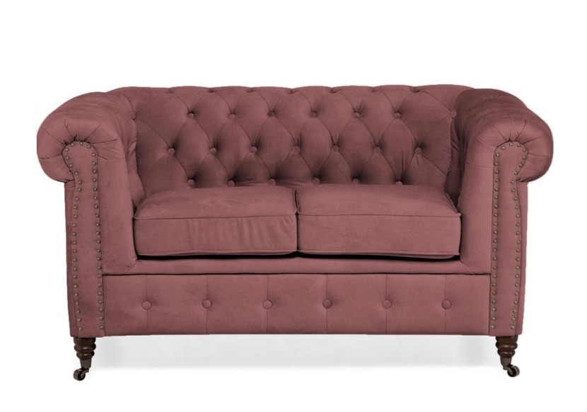 Ropez Chesterfield Oxford sofa 2os. pikowana welur wrzosowy 266033