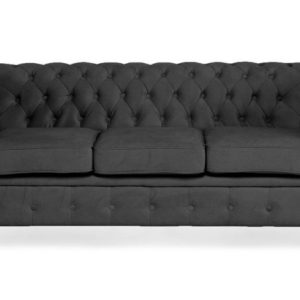 Ropez Chesterfield Oxford sofa 3os. pikowana welur grafitowy 266041