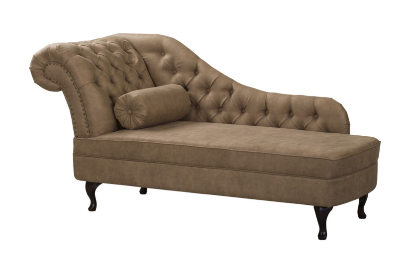 Ropez Chesterfield Pako szezlong lewy imitacja skóry brąz 193805