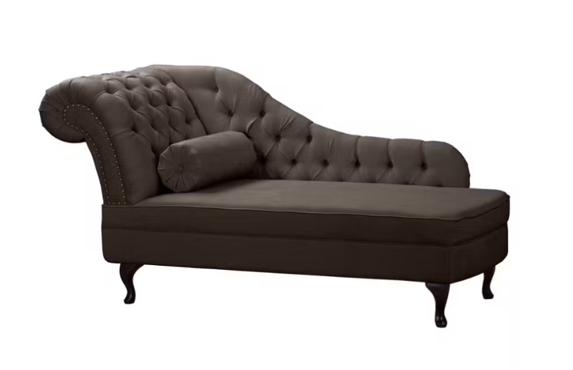 Ropez Chesterfield Pako szezlong lewy mikrofibra brązowy 193729