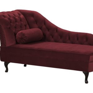 Ropez Chesterfield Pako szezlong lewy welur bordowy 193803 Ropez Chesterfield Pako szezlong lewy welur bordowy 193803