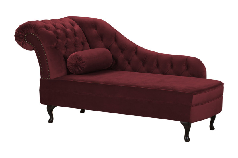 Ropez Chesterfield Pako szezlong lewy welur bordowy 193803