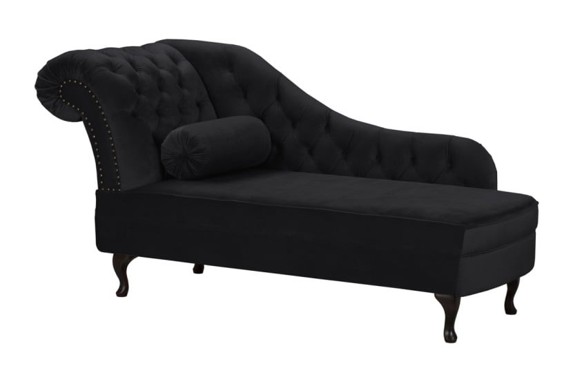 Ropez Chesterfield Pako szezlong lewy welur czarny 193820