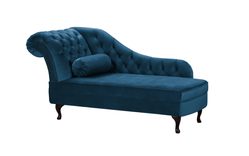 Ropez Chesterfield Pako szezlong lewy welur granatowy 193807