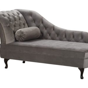 Ropez Chesterfield Pako szezlong lewy welur szary 193817 Ropez Chesterfield Pako szezlong lewy welur szary 193817