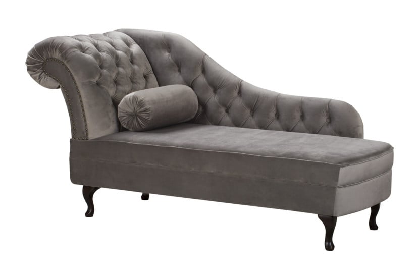 Ropez Chesterfield Pako szezlong lewy welur szary 193817