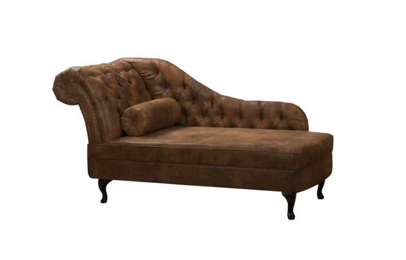 Ropez Chesterfield Pako szezlong lewy zamsz brązowy 193813