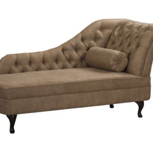 Ropez Chesterfield Pako szezlong prawy imitacja skóry brąz 193802 Ropez Chesterfield Pako szezlong prawy imitacja skóry brąz 193802
