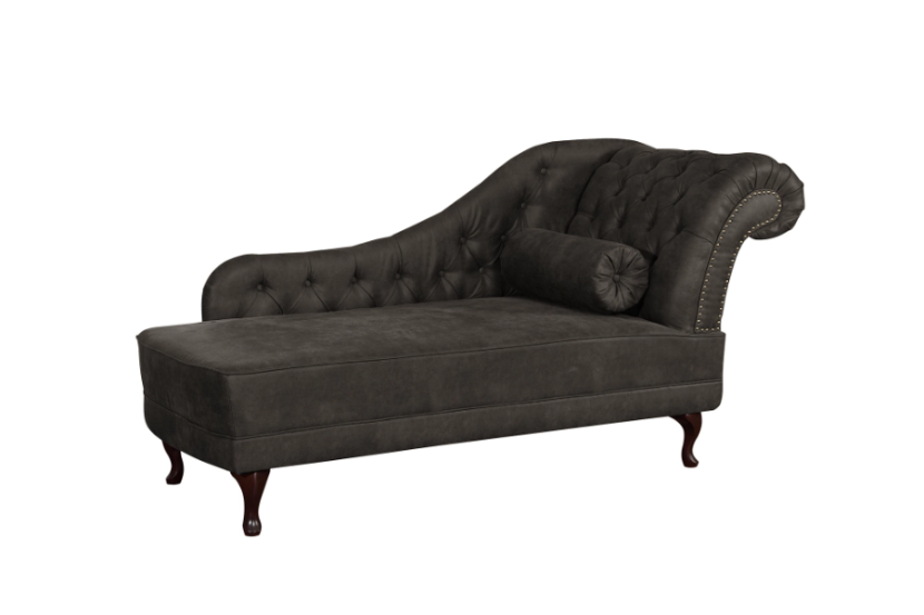 Ropez Chesterfield Pako szezlong prawy imitacja skóry szary 193816