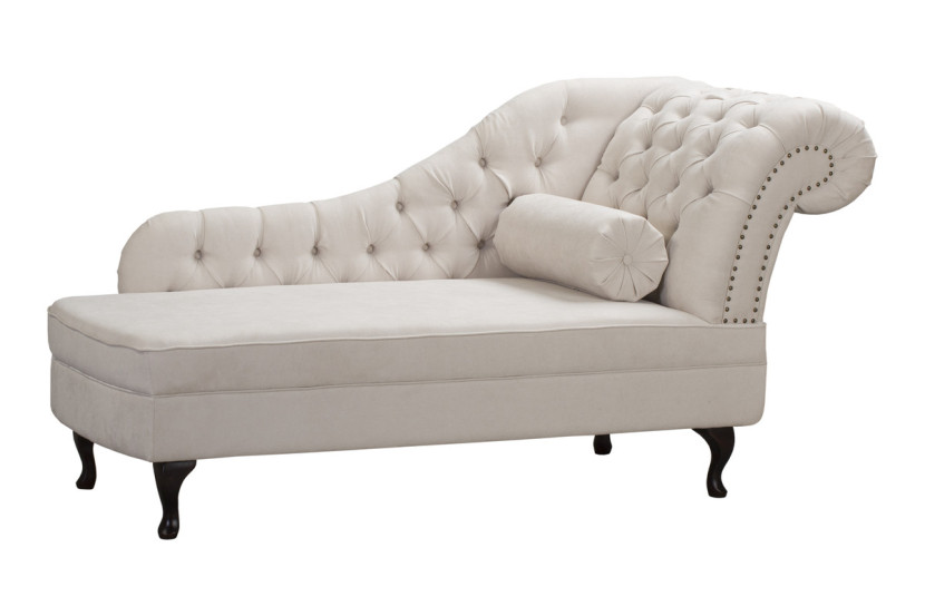 Ropez Chesterfield Pako szezlong prawy mikrofibra beżowy 193732