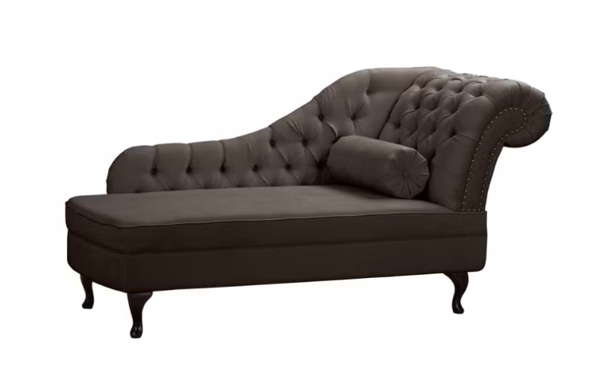 Ropez Chesterfield Pako szezlong prawy mikrofibra brązowy 193724