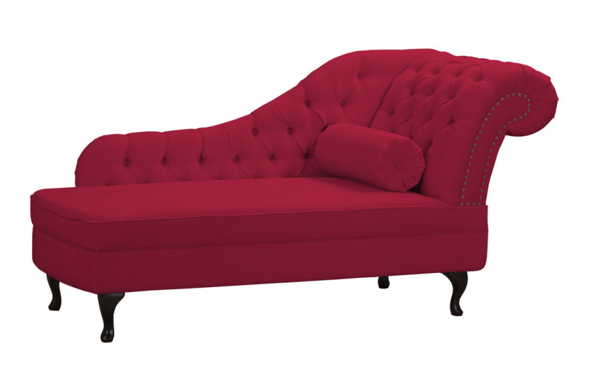 Ropez Chesterfield Pako szezlong prawy mikrofibra czerwony 193730