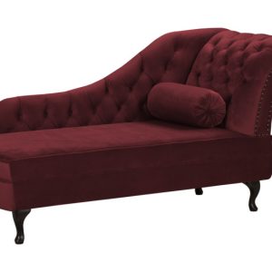Ropez Chesterfield Pako szezlong prawy welur bordowy 193720 Ropez Chesterfield Pako szezlong prawy welur bordowy 193720