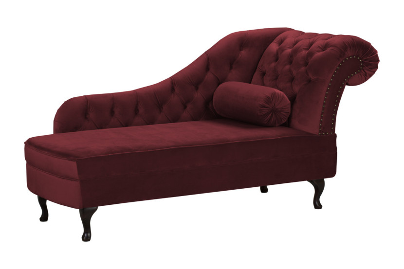Ropez Chesterfield Pako szezlong prawy welur bordowy 193720