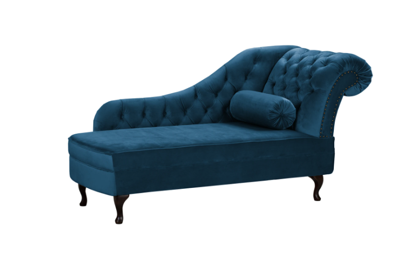 Ropez Chesterfield Pako szezlong prawy welur granatowy 193735