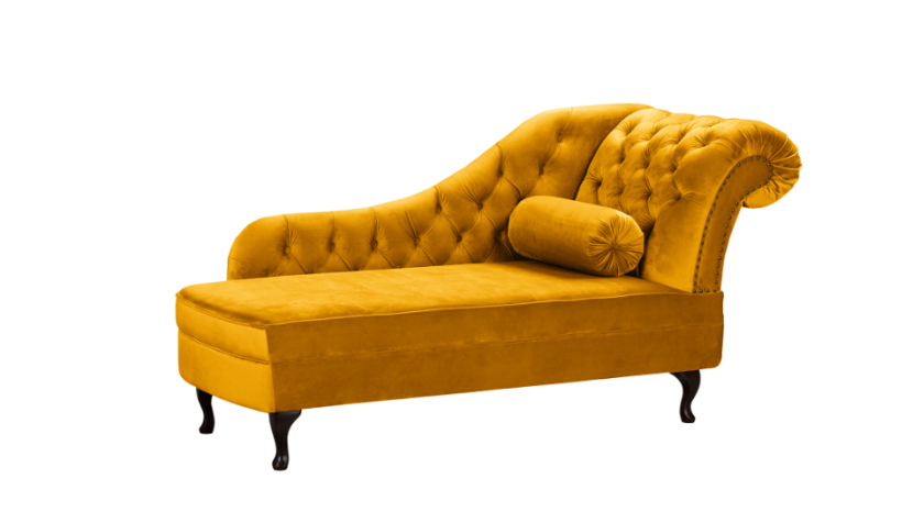 Ropez Chesterfield Pako szezlong prawy welur musztardowy 193719
