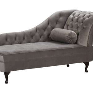 Ropez Chesterfield Pako szezlong prawy welur szary 193725 Ropez Chesterfield Pako szezlong prawy welur szary 193725