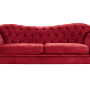 Ropez Chesterfield Sheffield sofa 3 pikowana welur czerwony 266031