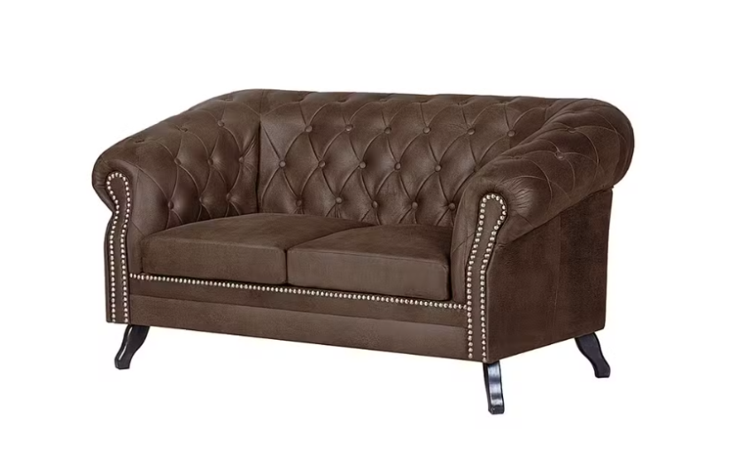 Ropez Chesterfield Sofa 2 os. Pikowana Glasgow zamsz kasztan 249516