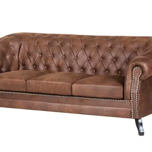 Ropez Chesterfield Sofa 3 os. Pikowana Glasgow zamsz brąz 249513 Ropez Chesterfield Sofa 3 os. Pikowana Glasgow zamsz brąz 249513