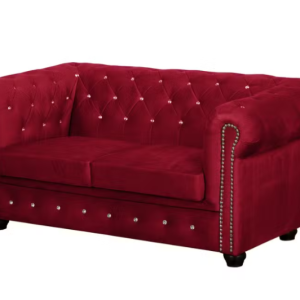 Ropez Chesterfield York Blink 2 kryształki welur czerwony 247588 Ropez Chesterfield York Blink 2 kryształki welur czerwony 247588