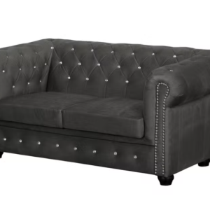 Ropez Chesterfield York Blink 2 kryształki welur grafitowy 247589 Ropez Chesterfield York Blink 2 kryształki welur grafitowy 247589