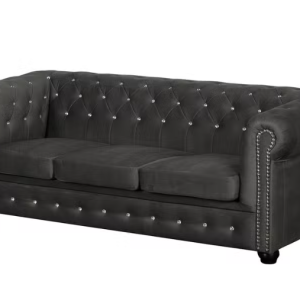 Ropez Chesterfield York Blink 3 kryształki welur grafitowy 247591 Ropez Chesterfield York Blink 3 kryształki welur grafitowy 247591