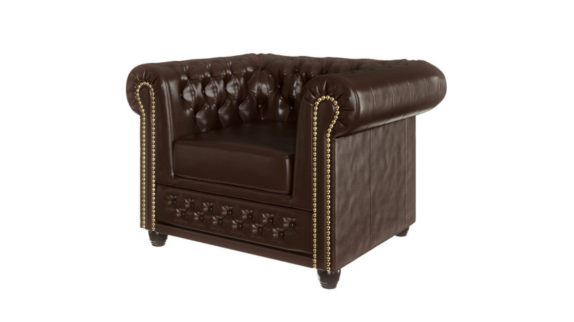 Ropez Chesterfield York fotel pikowany ekoskóra Mg 14 204415