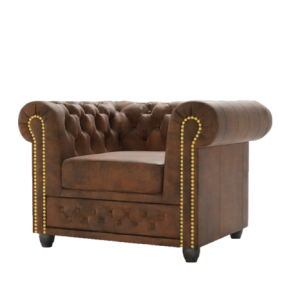 Ropez Chesterfield York fotel pikowany zamsz Gobi 03 204408