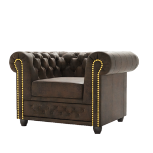Ropez Chesterfield York fotel pikowany zamsz Gobi 04 204411