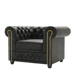 Ropez Chesterfield York fotel pikowany zamsz Gobi 97 204418