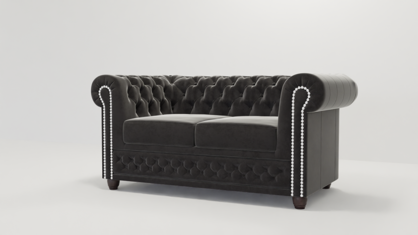 Ropez Chesterfield York sofa 2 os.pikowana welur Riviera 100 151233