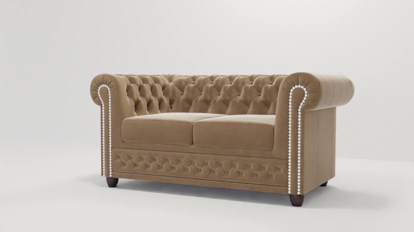 Ropez Chesterfield York sofa 2 os. pikowana welur Riviera 24 151241