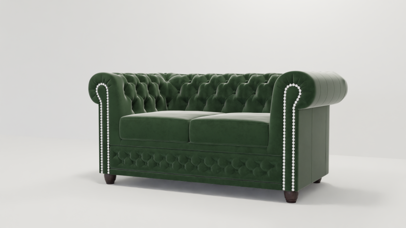 Ropez Chesterfield York sofa 2 os. pikowana welur Riviera 38 151239