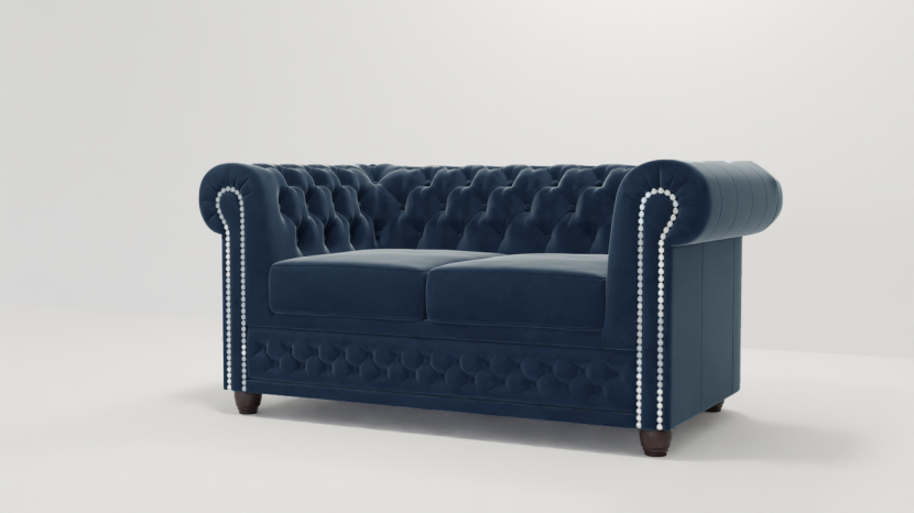 Ropez Chesterfield York sofa 2 os. pikowana welur Riviera 81 151229