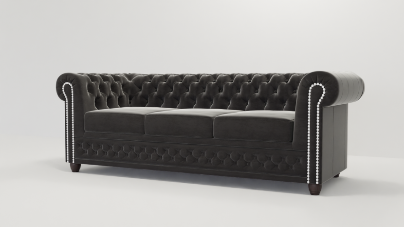 Ropez Chesterfield York sofa 3 os.pikowana welur Riviera 100 151231