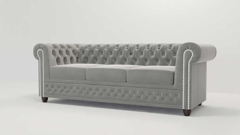 Ropez Chesterfield York sofa 3 os. pikowana welur Riviera 91 151243
