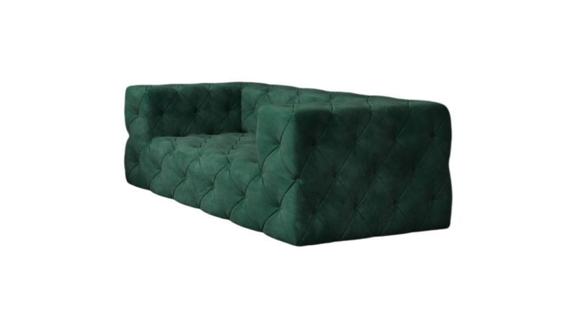 Ropez Fresco sofa 2 osobowa pikowana welur butelkowa zieleń 222614