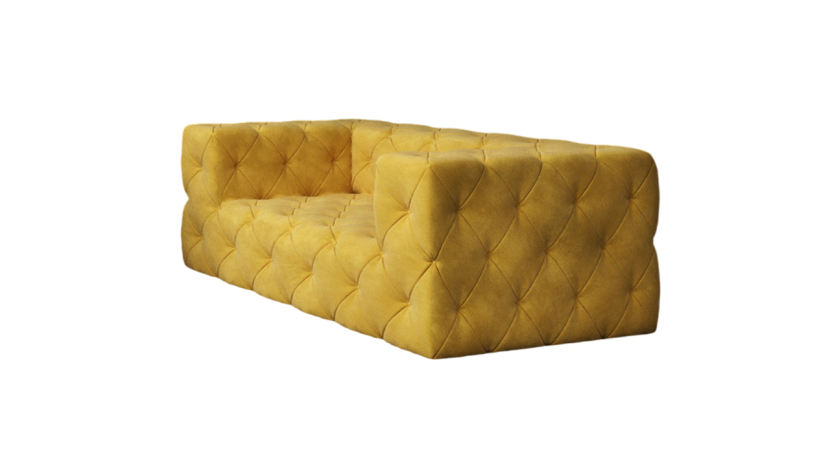 Ropez Fresco sofa 2 osobowa pikowana welur złoty 222646