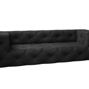 Ropez Fresco sofa 3 osobowa pikowana welur czarny 222606 Ropez Fresco sofa 3 osobowa pikowana welur czarny 222606